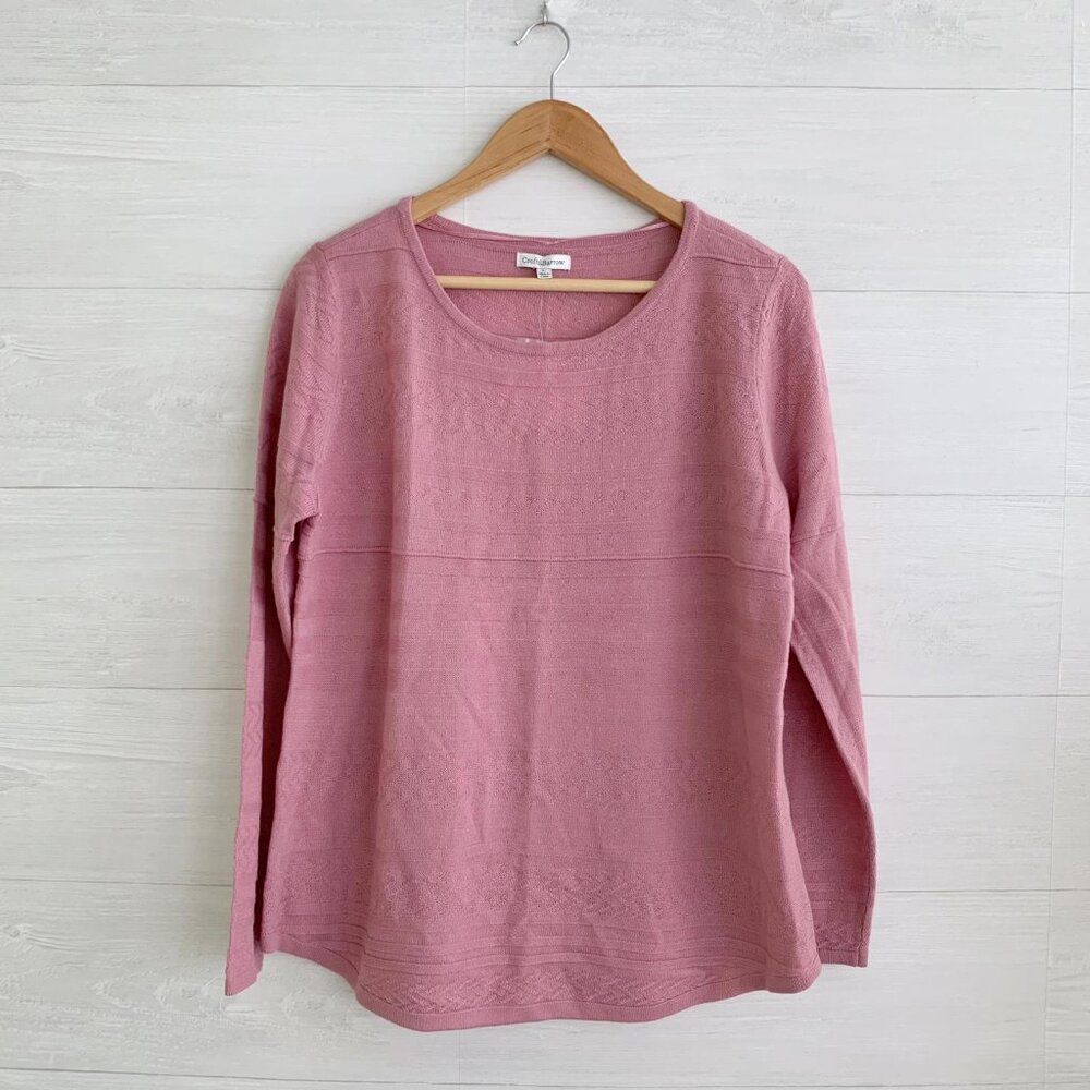 NWT Croft & Barrow - Mauve Orchid textured knit acrylic pullover sweater, L